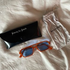 Womens Orange and Blue Lens Sunglasses Lexxola dupe